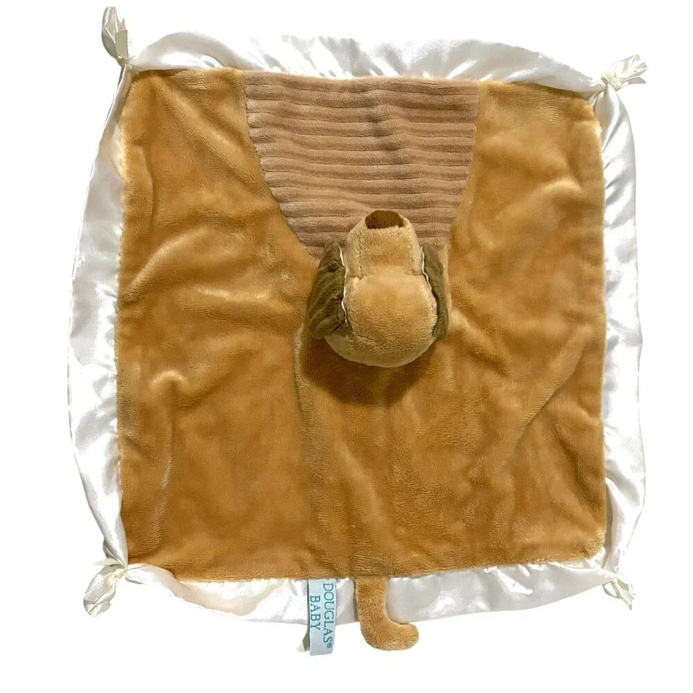 Douglas Baby Beagle Puppy Dog Lovey Tan Satin Trim Soother Security Blanket 2012